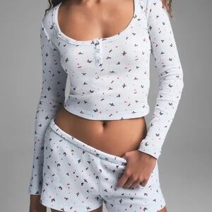 Skims waffle cloud mistletoe pajama set 🌲